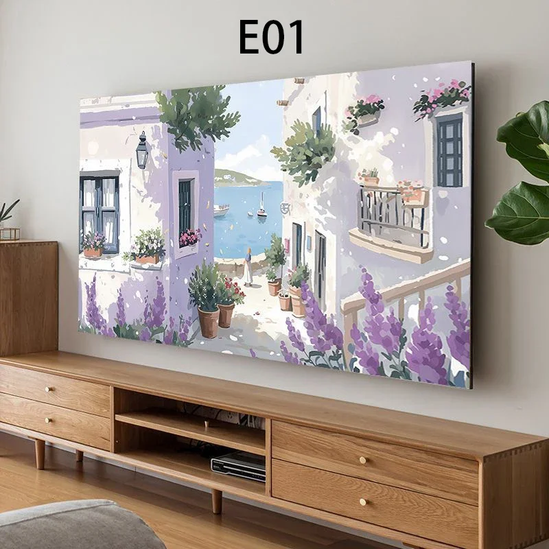 Funda Protectora Universal para Televisor LCD, Cubierta Antipolvo para el Hogar, Decoración para la Sala de Estar, Funda Protectora para Televisor con Estampado para 47/50/55/58/65/70/75//85 Pulgadas