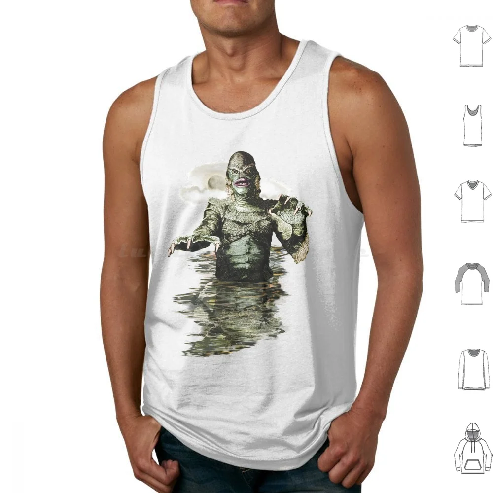 Gill Man-Creature From The Black Lagoon Tank Tops Print Cotton Thebluebox115 Gill Man Creature Black Lagoon Retro Movie