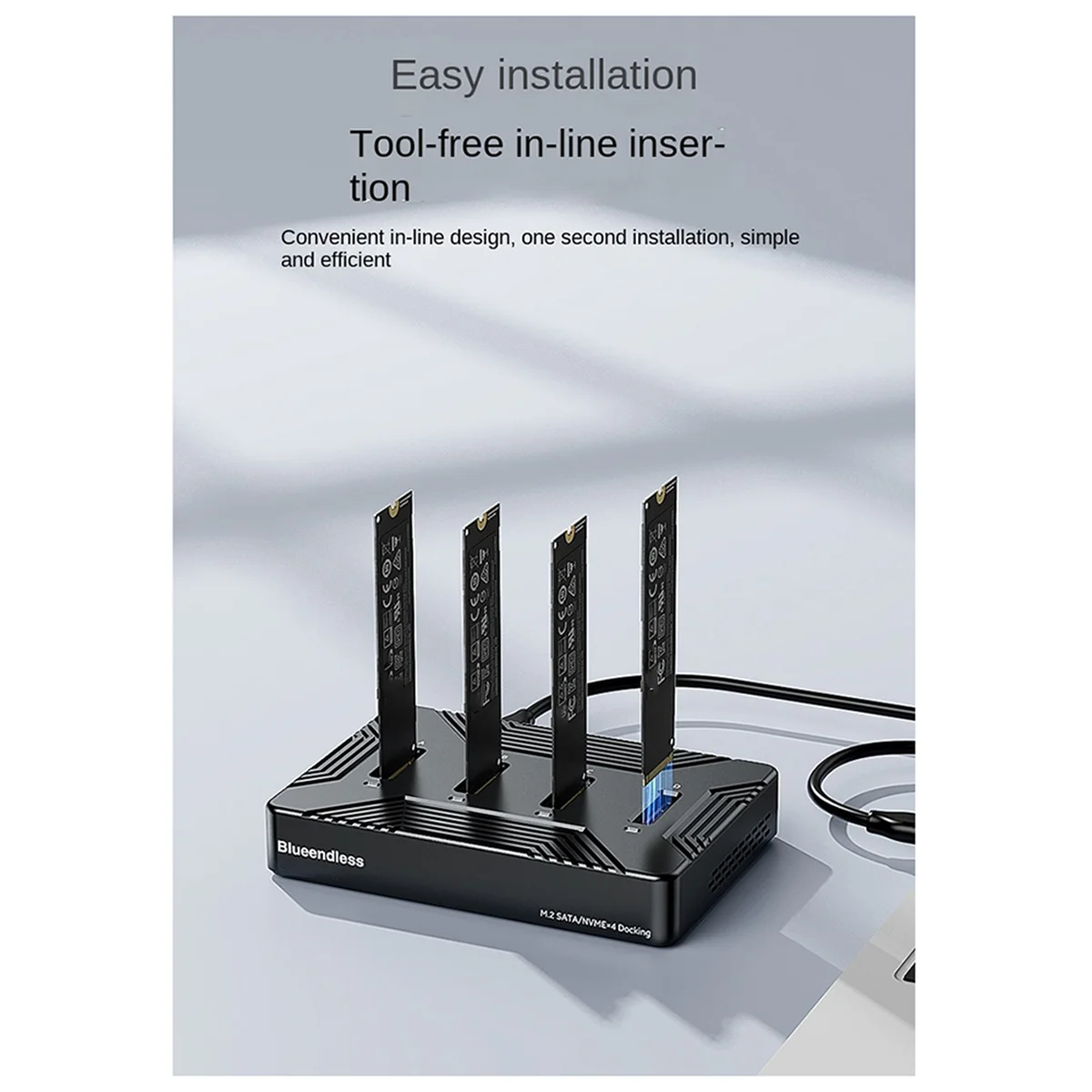 GFR5-Blueendless 4 Bay M2 SSD Box Type C USB3.2 10Gbps UK Plug