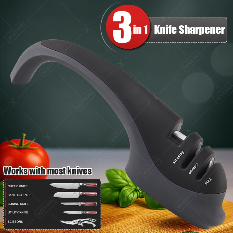 WXCOO Handheld Knife Sharpener Professional Knife Sharpener with Coarse Fine for Dull Blades Handheld Knife Sharpening Tool