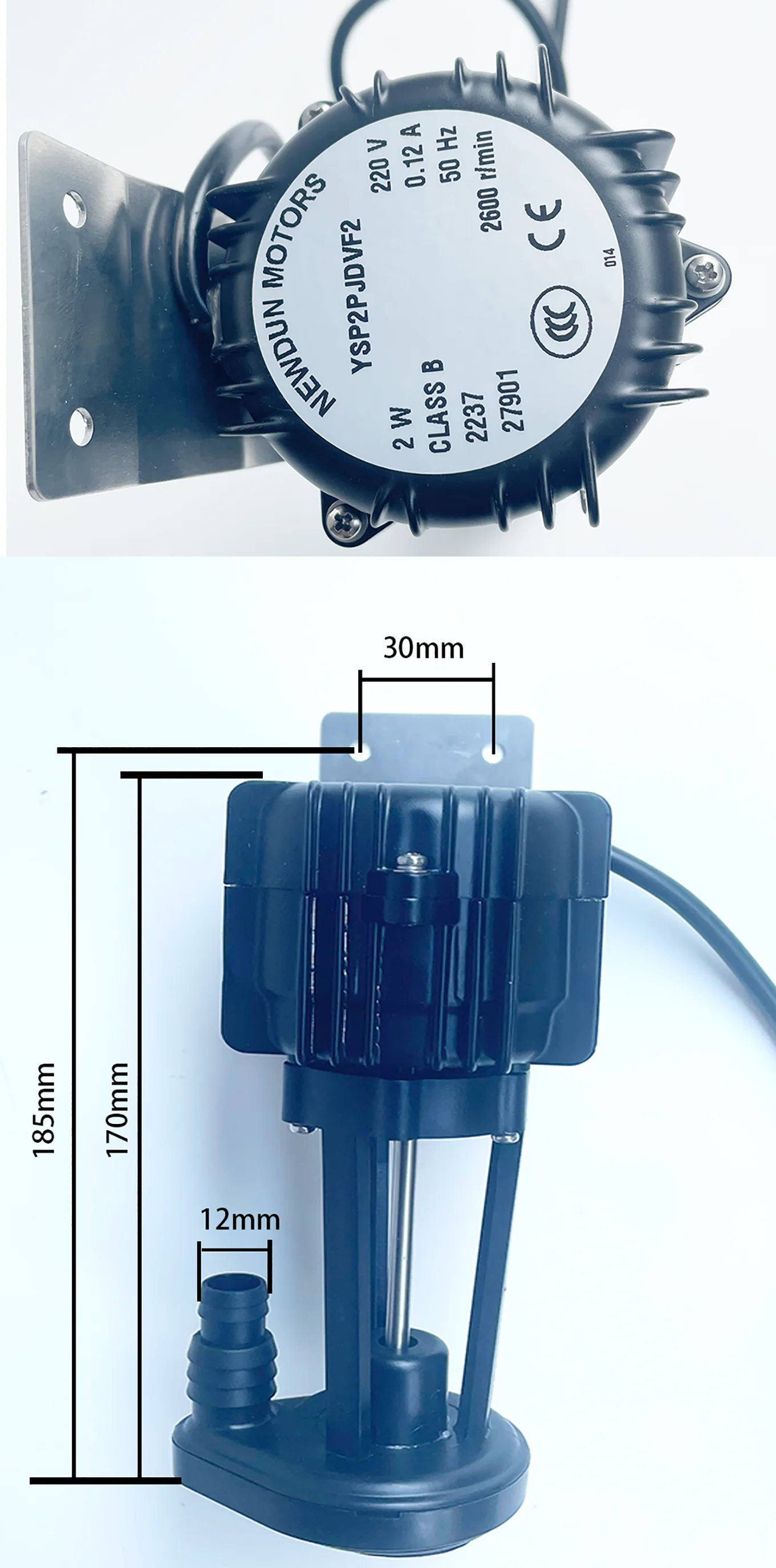 Ogólna pompa wodna 2W maszyna do lodów 220V silnik do pompy wodnej YSP2P JDVF2 Speed 2600RPM 0.12A 50HZ