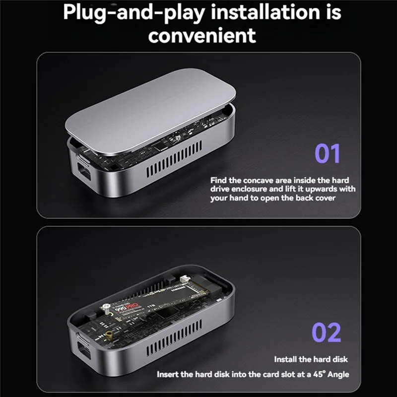 

80Gbps Thunderbolt 5 SSD Enclosure JHL9480 Chip SSD Enclosure 80Gbps SSD Enclosure-B12B