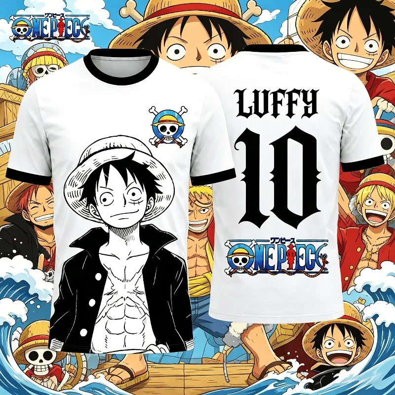 2026 One Piece Graphic T-shirt Japanese anime football jerseys Sports Dry Quickly Men's T-Shirt Children's Clothing Tee Woman