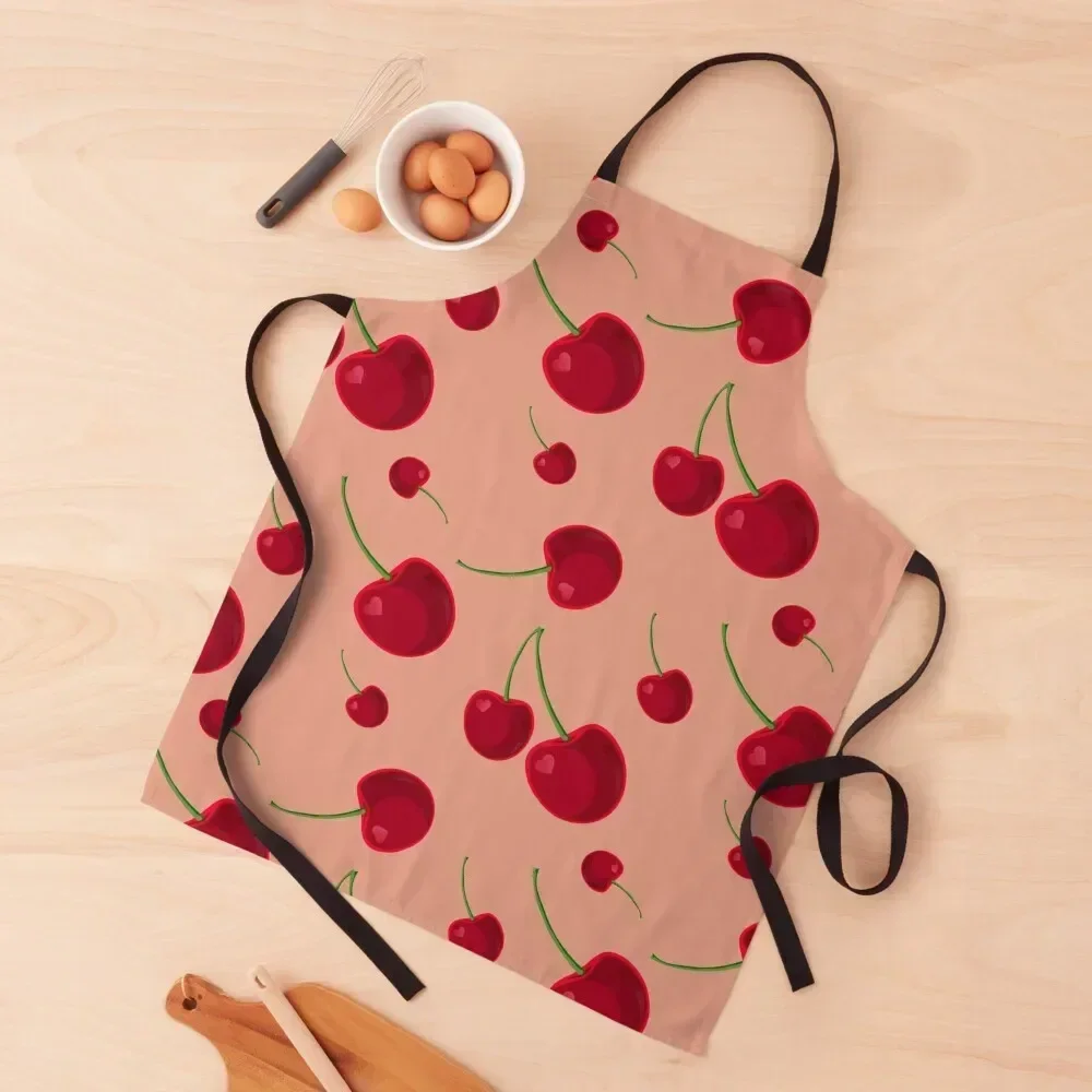 

red cherries Apron Cute Kitchen Accessories Men'ss For Kitchen Women Apron