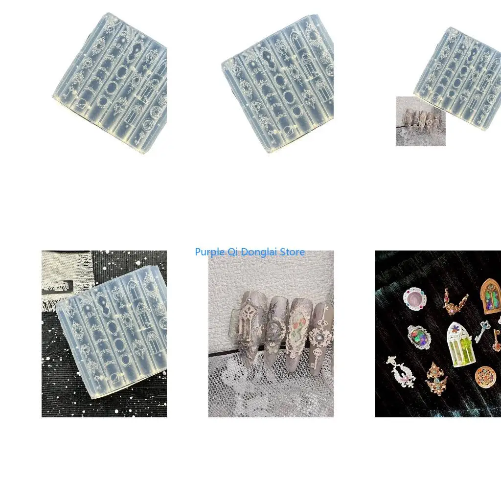 L21E Reusable Silicone Stamp Mold with Ornate Embossed Patterns Manicure Templates For Beginners And Experts
