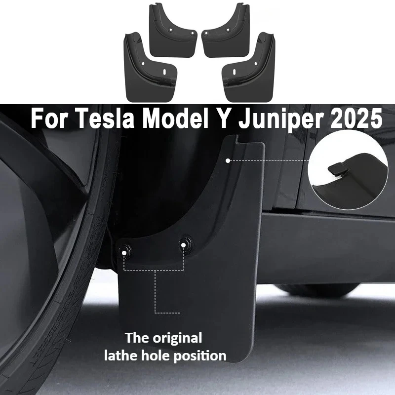 Für Tesla Model Y Launch 2025, Vorder- und Hinterrad-Schmutzfänger, Spritzschutz, Schmutzfänger, Schutz vorne und hinten, Kotflügel, Kotflügel
