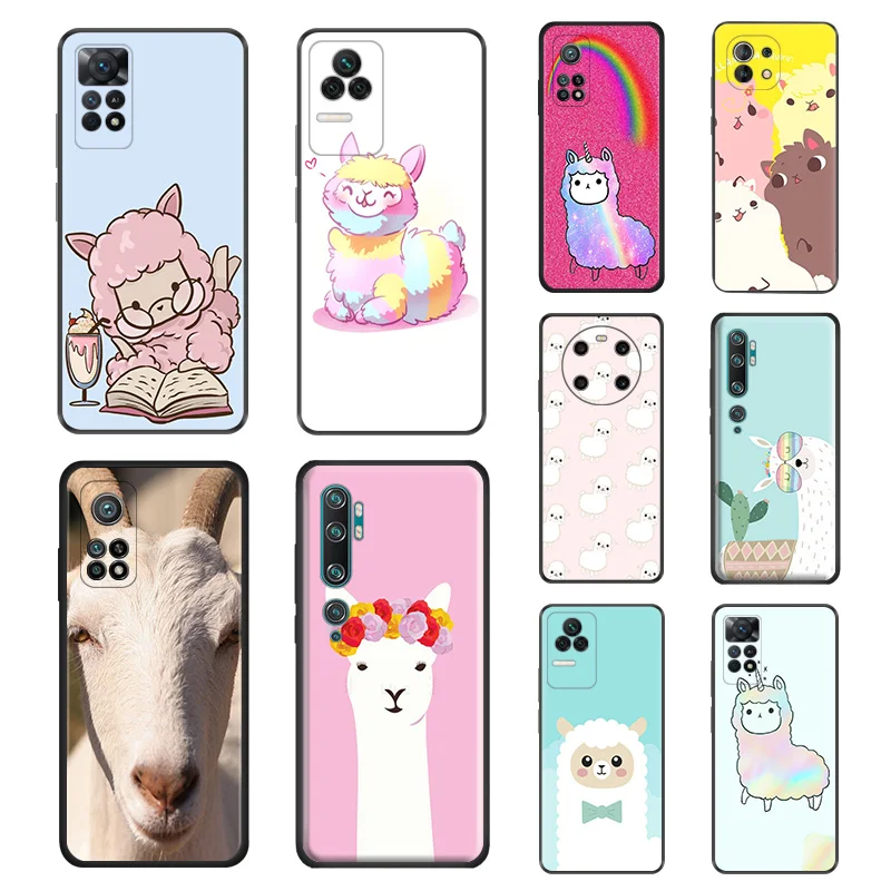 Phone Case For Redmi Note 12 12s 11 11S 10 4G Lite 10S Note10 Pro 9 9T 8 8T 7 9S Cute Alpaca Llama Camera Protective Cover