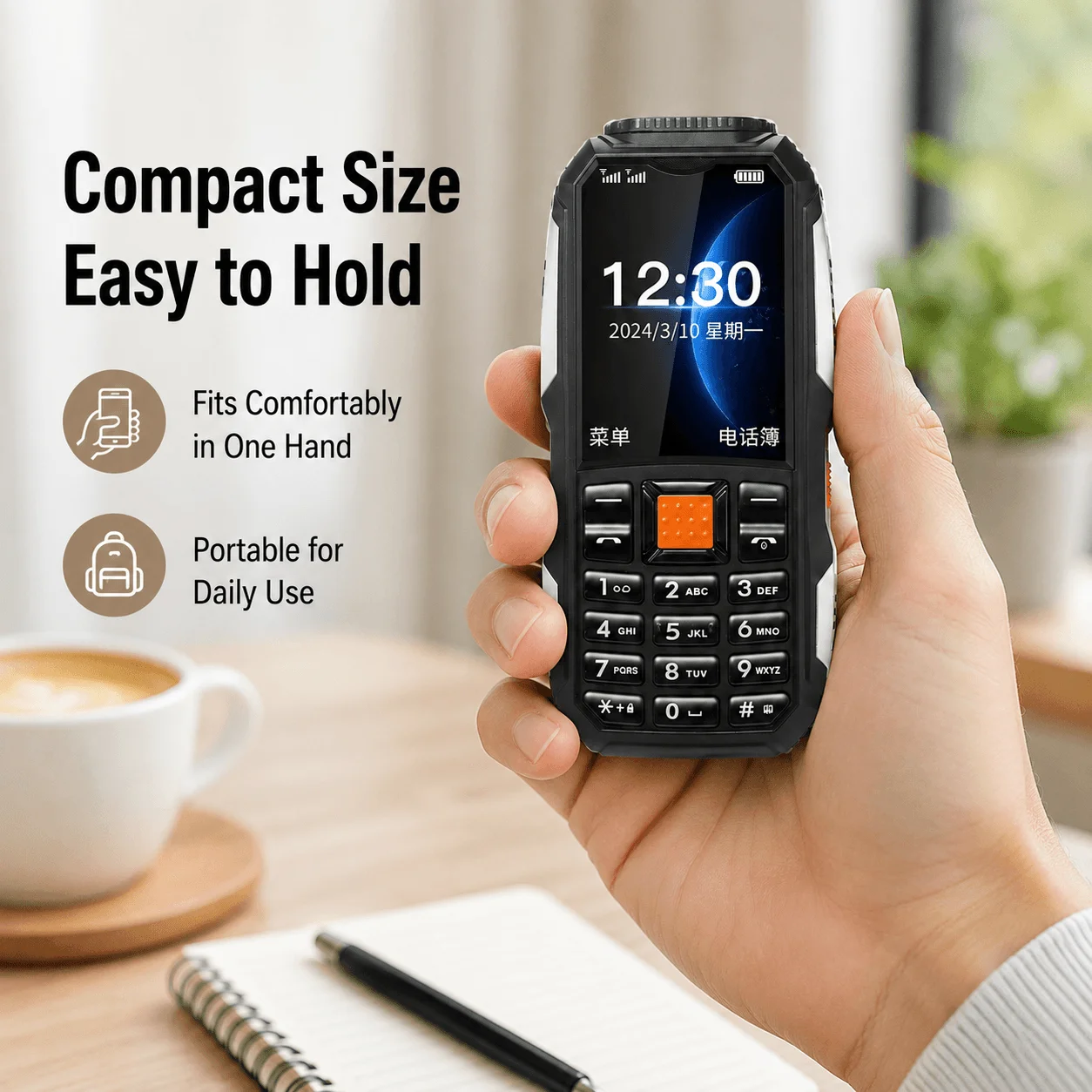 Mini Feature Phone Dual SIM Dual Standby Big Button Long Battery Dual Flashlight Portable Basic Mobile Phone Seniors Backup