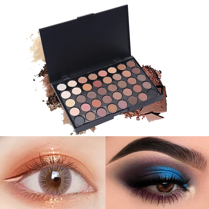 40 Color Eyeshadow Palette Women\'s Makeup Pigments Earth Color Waterproof Long Lasting Eyeshadow Matte Powder Makeup Tools