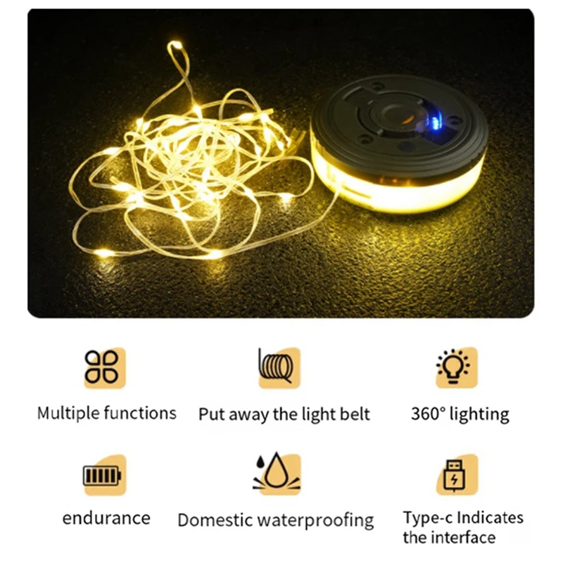 Stringa di luci da campeggio luce da campeggio a LED tenda da esterno colorata luce della stringa d'atmosfera
