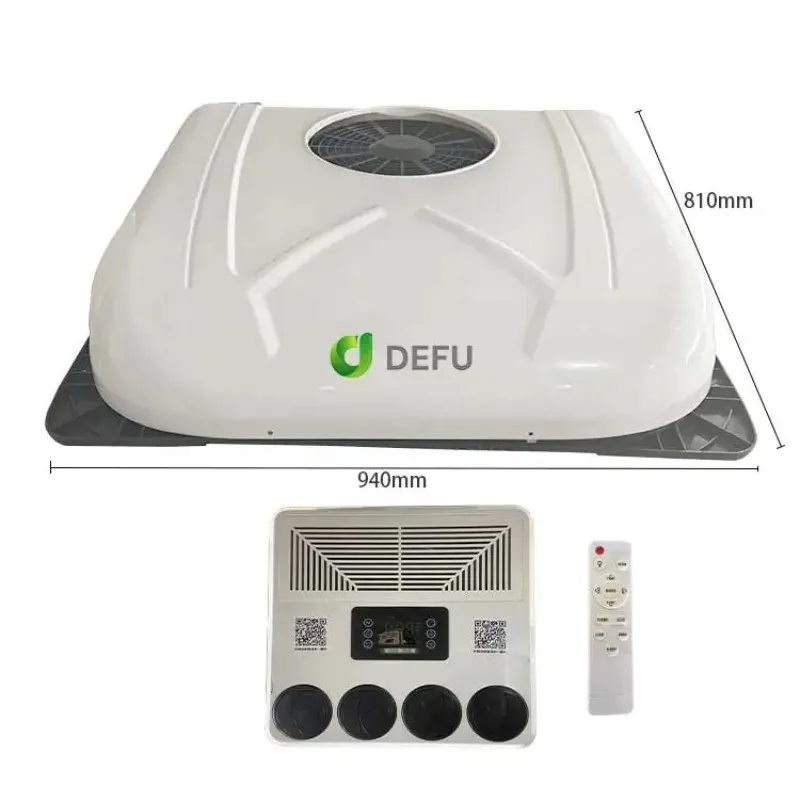 سقف علوي كهربائي تيار مستمر وقوف السيارات برودة على السطح تكييف الهواء شاحنة 12 فولت 24 فولت مكيف الهواء لشاحنة جرار #1