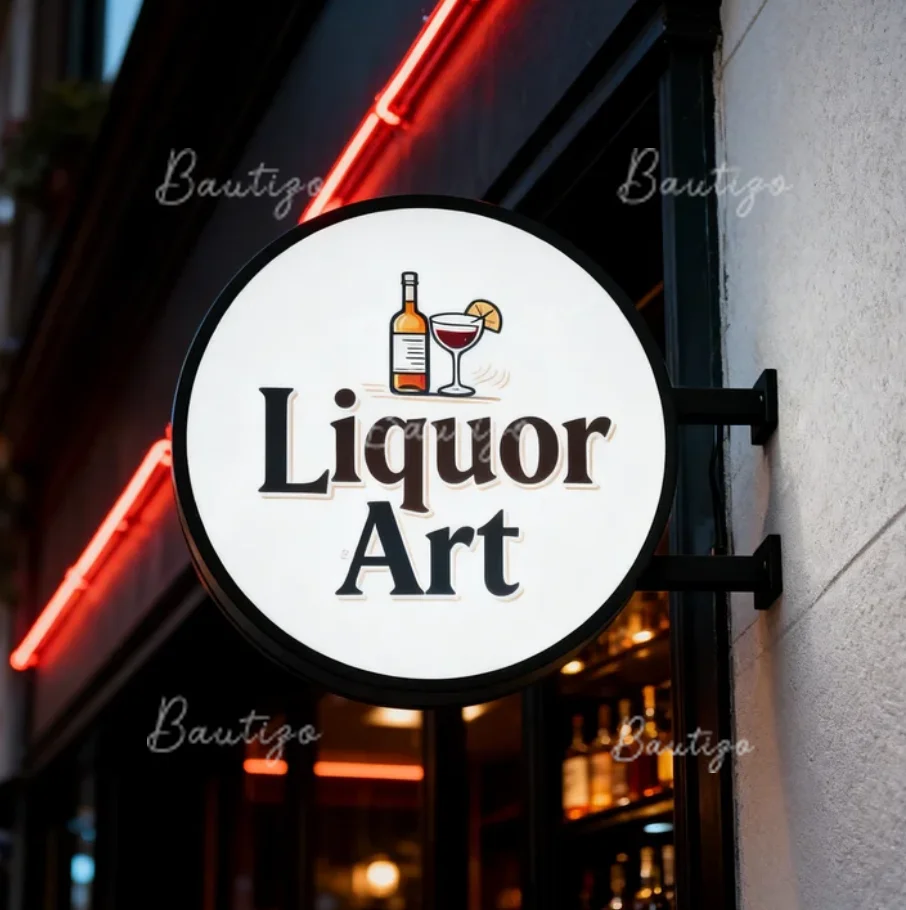Custom Advertising Led Display Screen LightBox Logo Luxury Light Up Liquor Art Sign Double Sided Illuminated Art Outdoor Signage