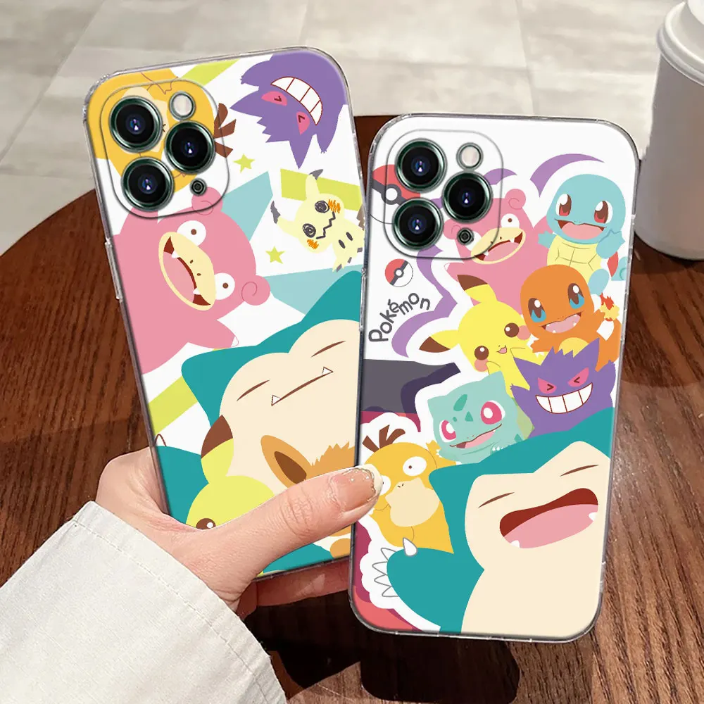 بوكيمون أنيمي غص السنجاب حافظة شفافة لهاتف أبل آيفون 17 16 15 14 13 12 11 برو ماكس بلس 16E 17Air 17Pro غطاء الهاتف