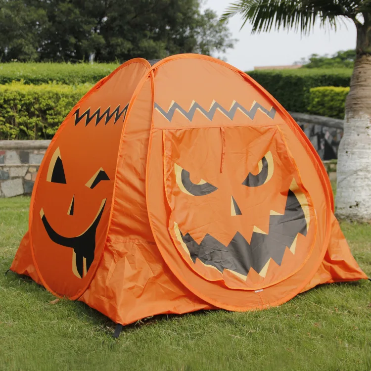 

Happy Halloween Outdoor Folded Waterproof Ventilation Suitable Playing Pumpkin Pop-up Kids Children Tents