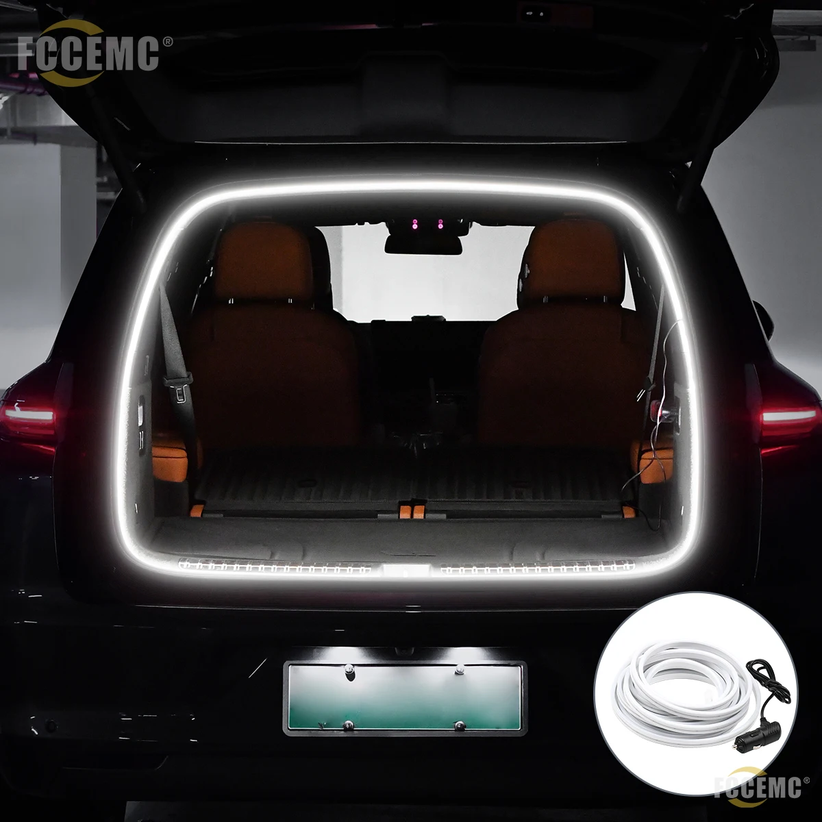 5M Car Trunk Ambient Light Strip With Cigar Magnetic Induction Modified LED Atmosphere Lamp For Tesla Model Y Electric Vehicles