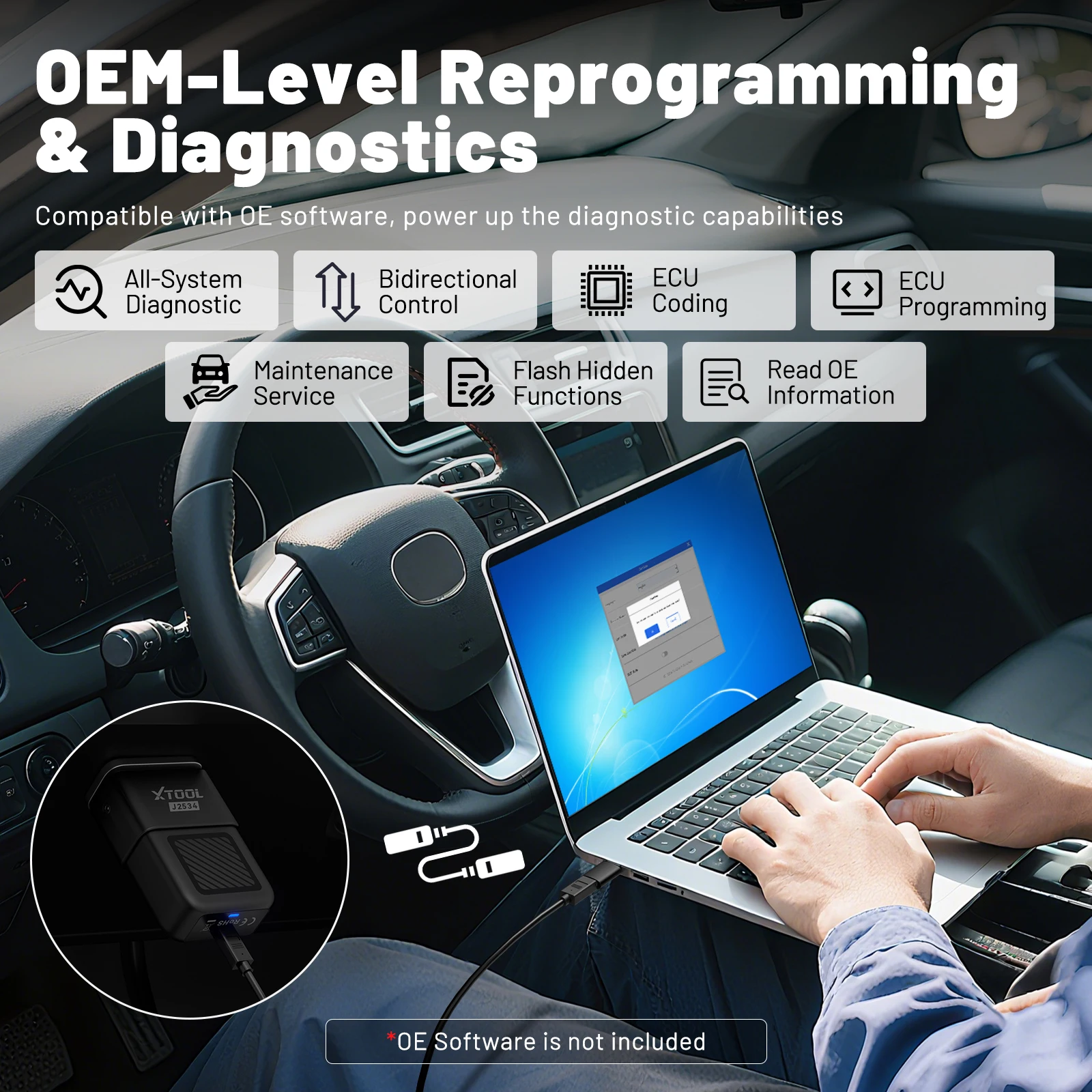 XTOOL XTS500 J2534 ECU Programming Tool Car Diagnostic Tool Fits