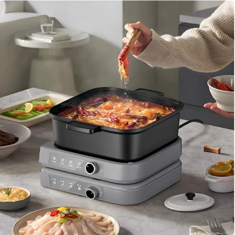 وعاء ساخن كهربائي قابل للطي على شكل بطة الماندرين، وعاء منزلي ذو سعة كبيرة ومتعدد الوظائف