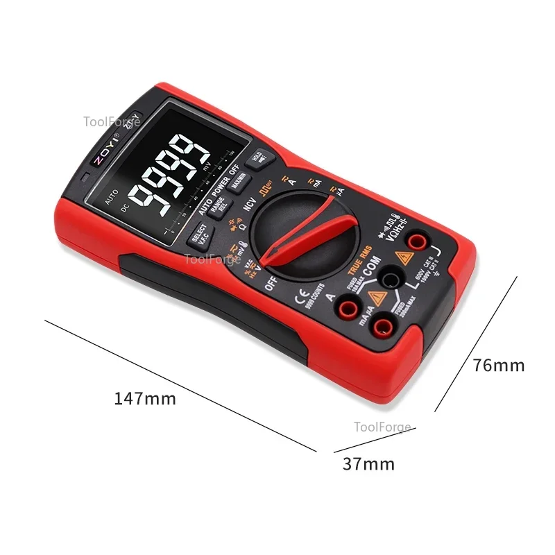 ZOYI ZT-Y Y1 Y2 Professional Digital Multimeter True-RMS Display Analog Tester Current Voltmeter Capacitor Temp VFC NCV Hz Meter