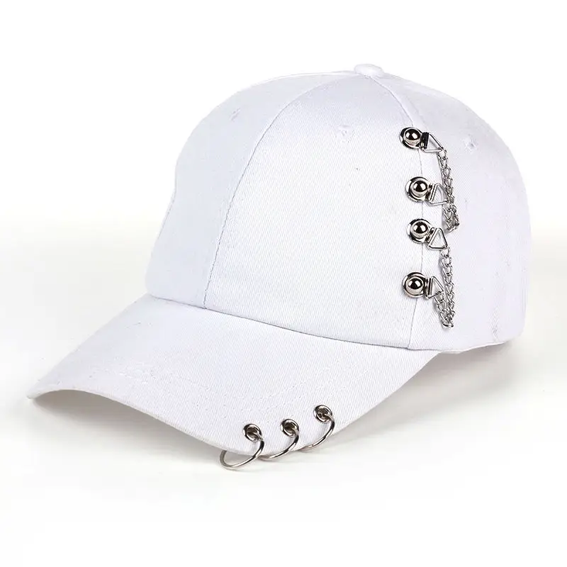 Baseball Cap With Circle Ring Snapback Hats For Women Men Unisex Hip Hop Black White Adjustable Solid Color Kpop Casual New