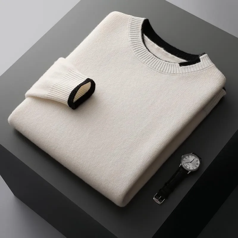 Men's Thiened Knitted Wool Sweater Autumn Winter New Sle Base Layer Top Breathable Casual Wear Other Seasons Woolen Knitwear