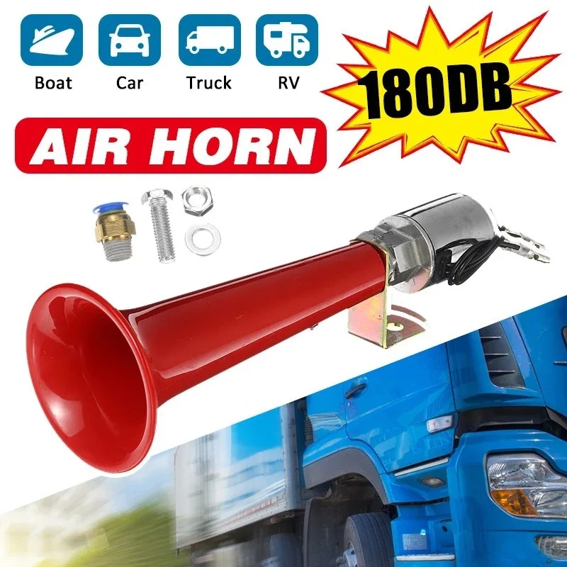 

1PCS Car Truck Air Horn Speaker Extremely Loud Car Air Horn 180DB 12v/24v Single Tube Horn Loud Bird Chirping Air Whistle