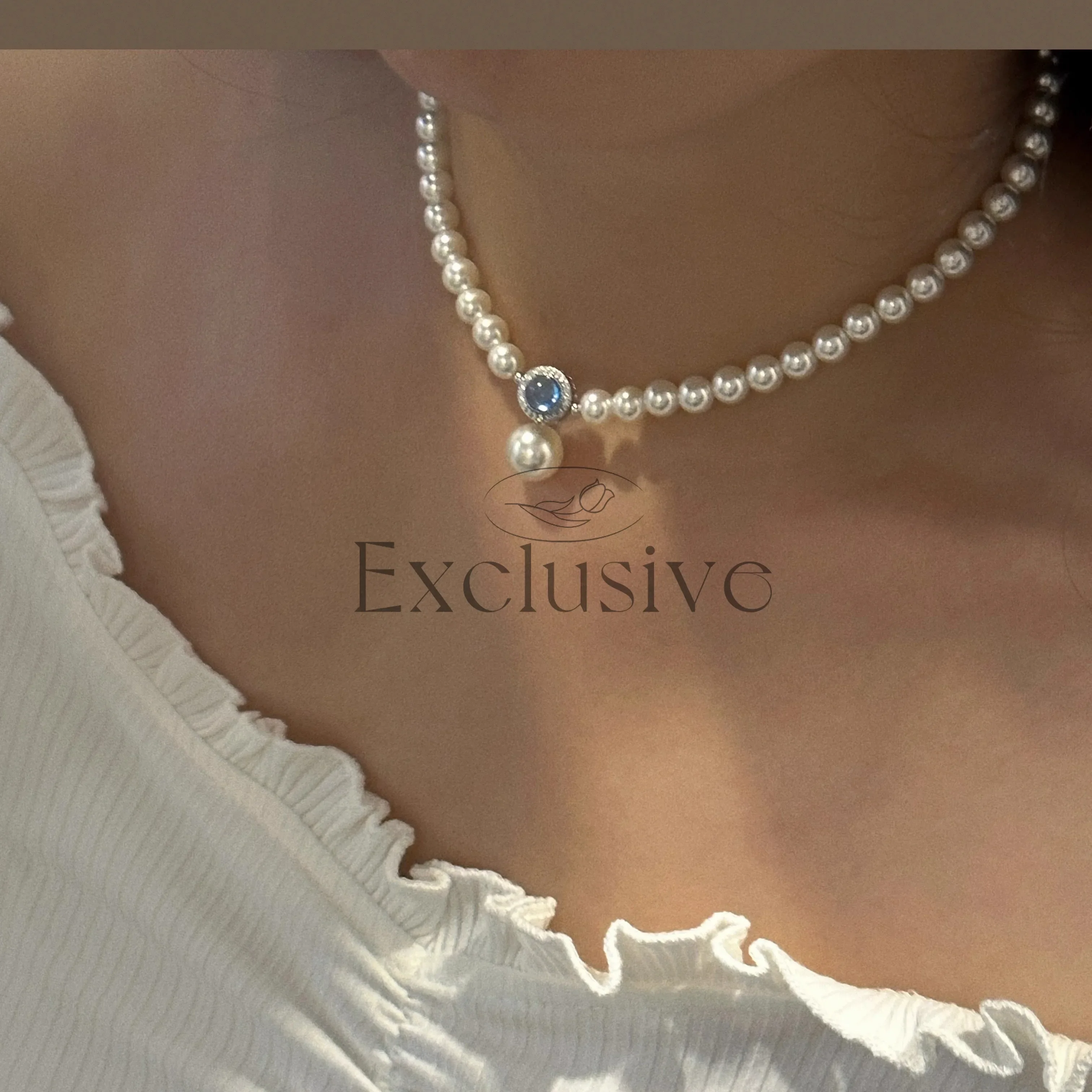 Natural Pearl Sterling Silver Necklace Niche Premium Clavicle Chain