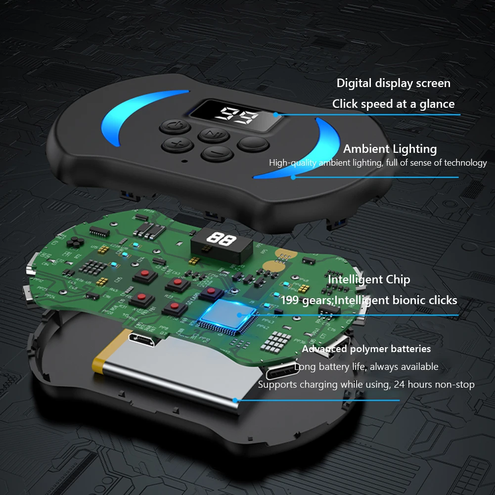 Mobile Phone Screen Auto Clicker Adjustable Physical Simulation Finger Click Device Automatic Phone Screen Tapper for Games Live