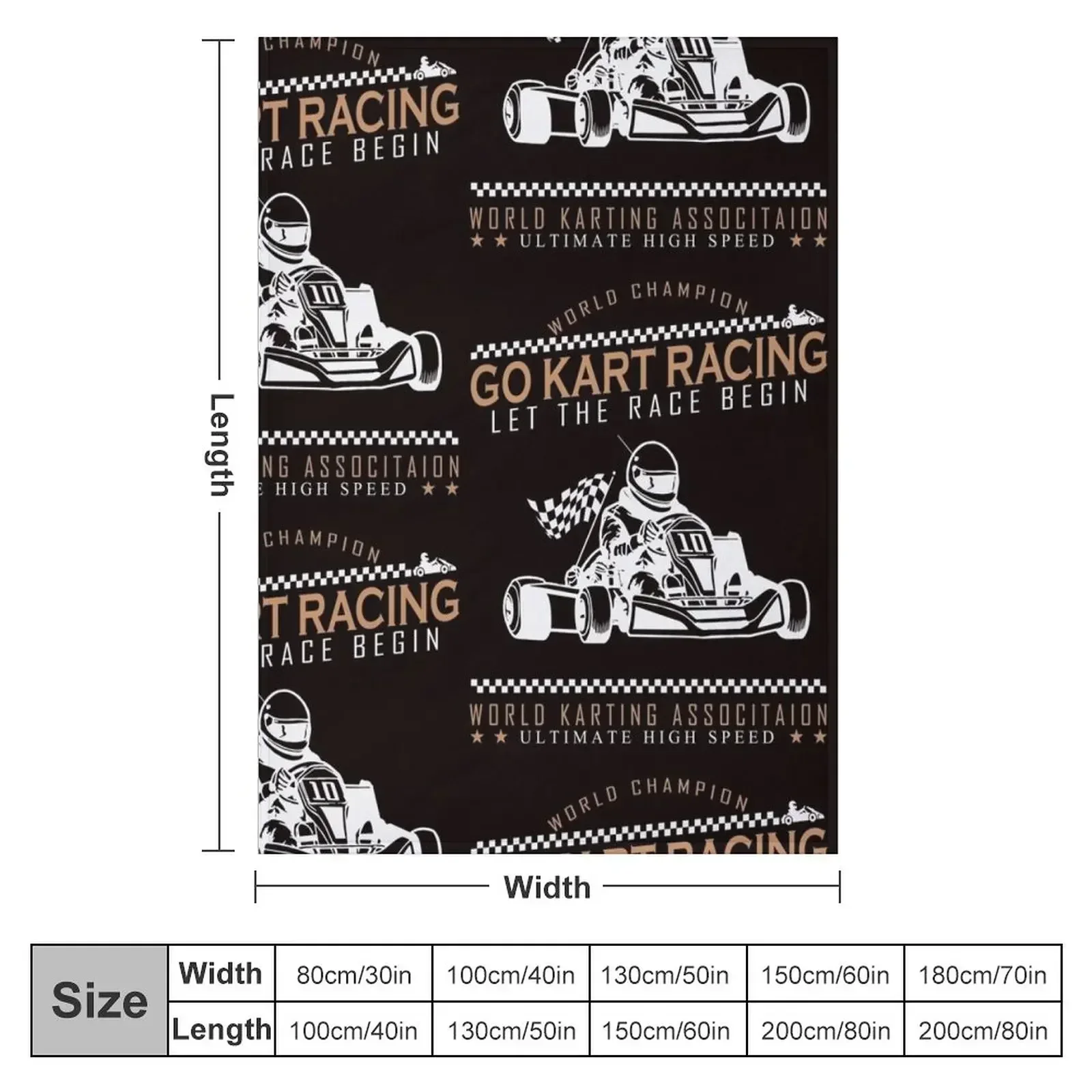 Go kart / racer Throw Blanket Flannels Hairys Sleeping Bag Blankets Sofas Of Decoration Blankets