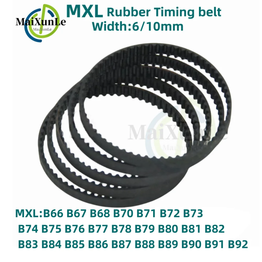 MXL Correa de distribución síncrona B66 B67 B68 B70 B71 B72 B73 B74 B75 B76 B77 B78 B79 B80 B81 B82 B83 B84 B85 B86 B87 B88Width 6/10mm