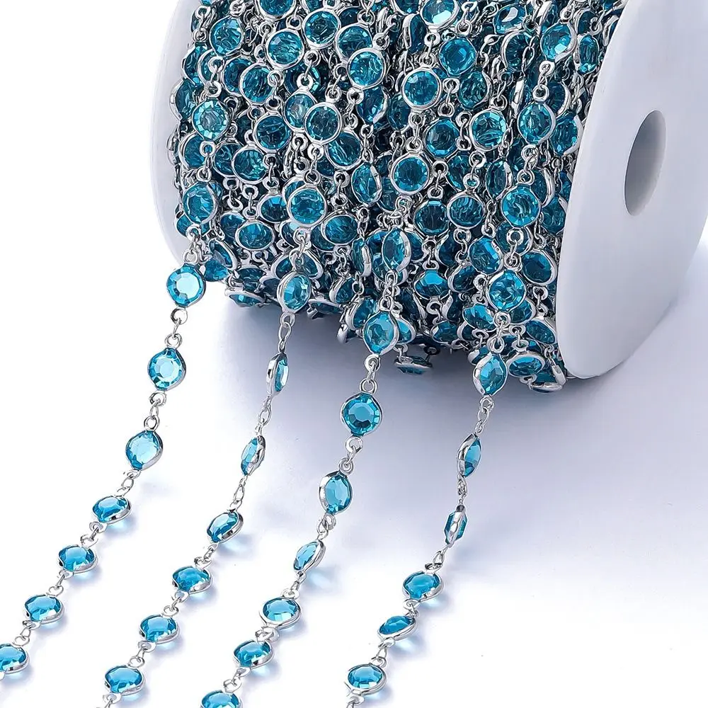 1Meter Shiny Crystal Beads Chains Zircon DIY Chain Crystal Beads Making Beaded Making