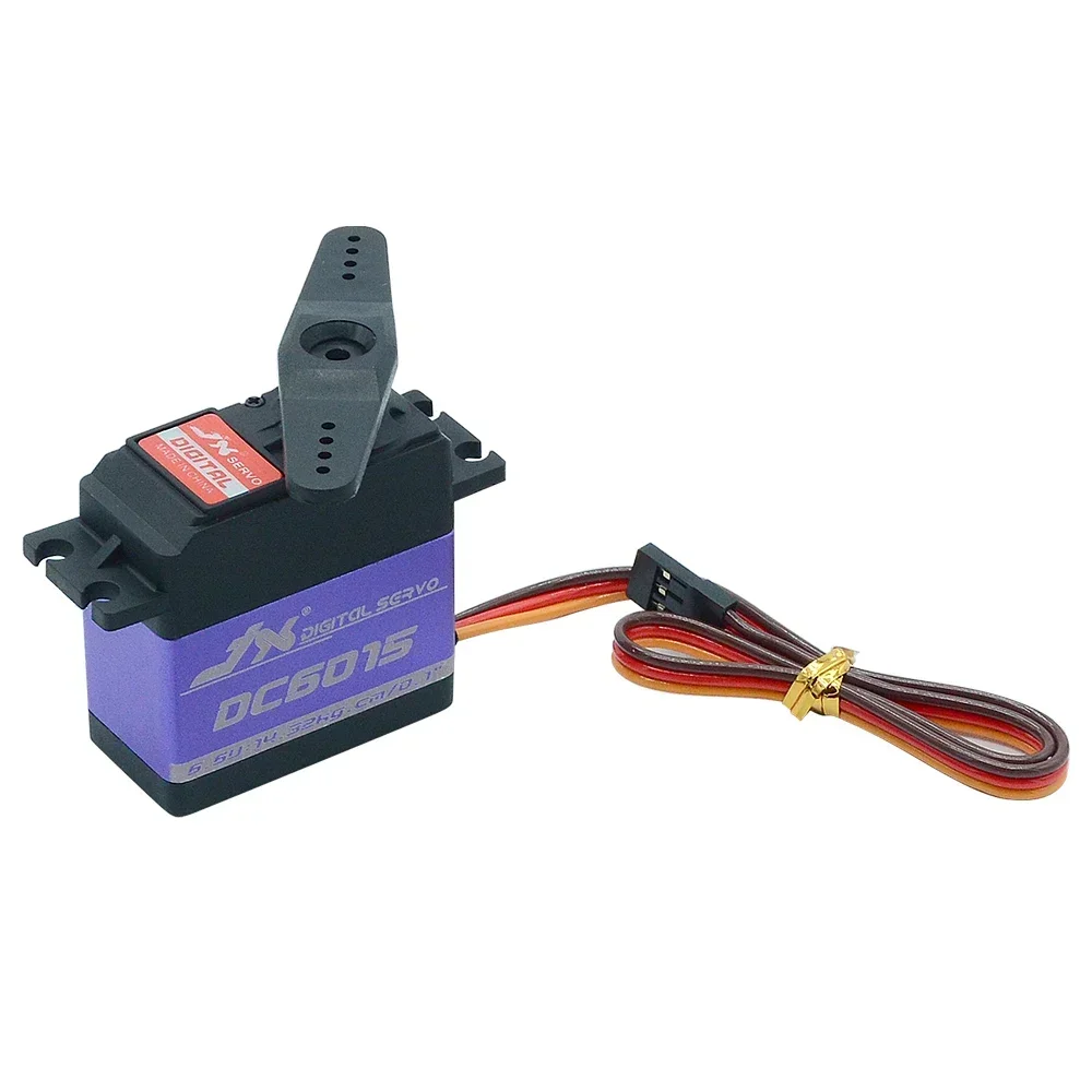 1/4 pçs jx dc6015 tenda torque 15kg metal engrenagem servo motor digital para rc carro rastreador barco avião robô helicóptero