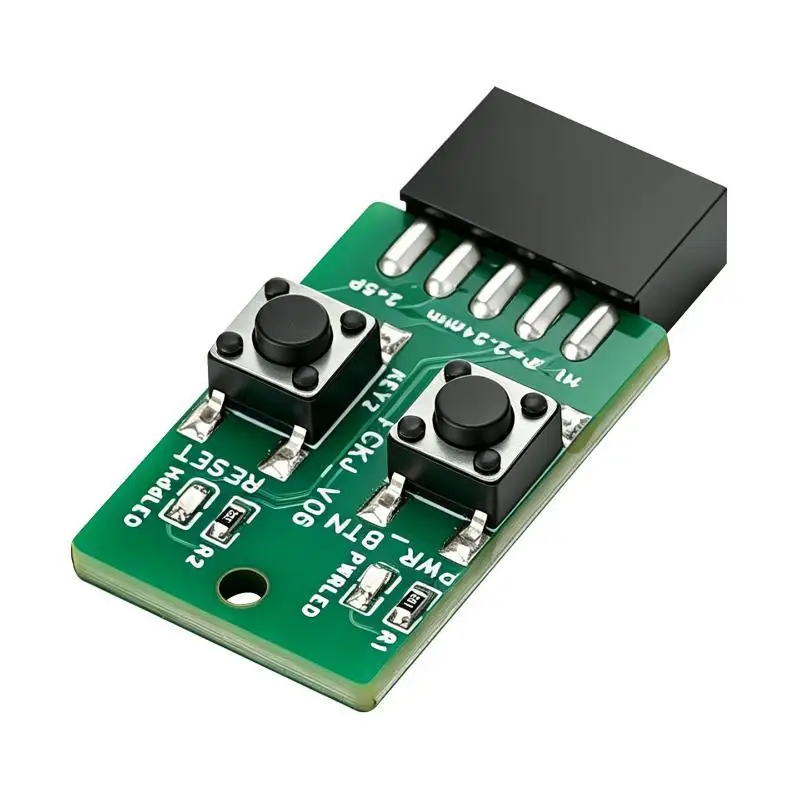 PC Motherboard Header Power Reset Switch Module 9Pin LED Indicator for Computer DIY Maintenance