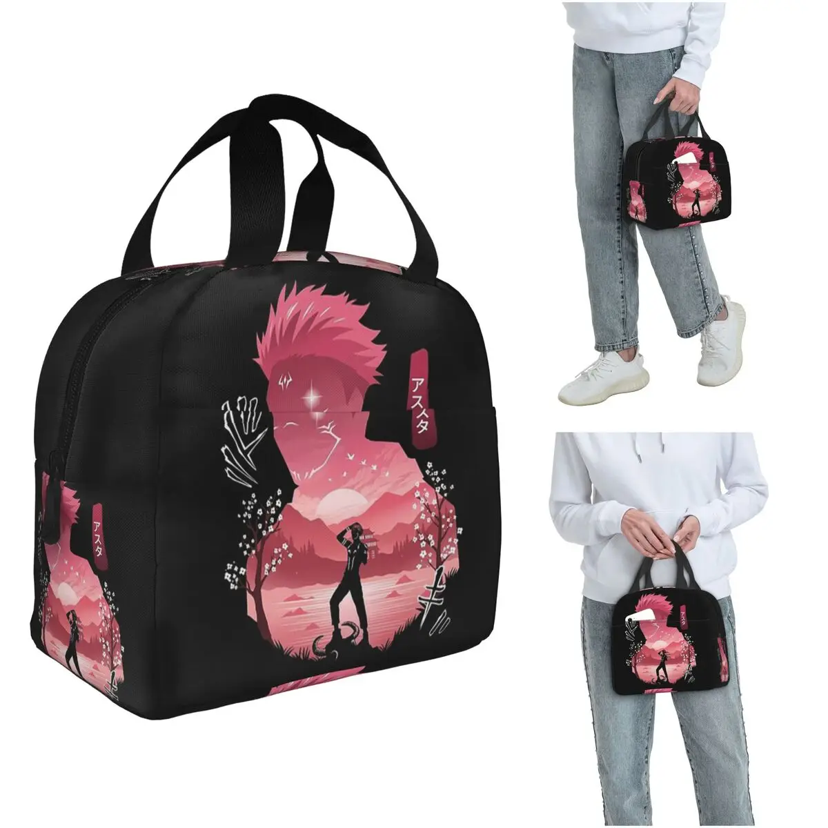 

Изолированная сумка для обеда в стиле аниме Jujutsu Kaisen для детей, школьный холодильник, термосумка для еды, герметичная коробка для завтрака, контейнер