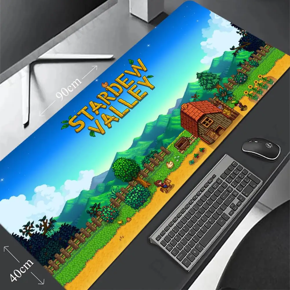 S-Stardew Valley ماوس الوسادة الألعاب 900 × 400 ماوس ألعاب Xxl ماوس حصيرة مكاتب الملحقات لوحة المفاتيح وسادة طويلة الكمبيوتر حصيرة مكتبية