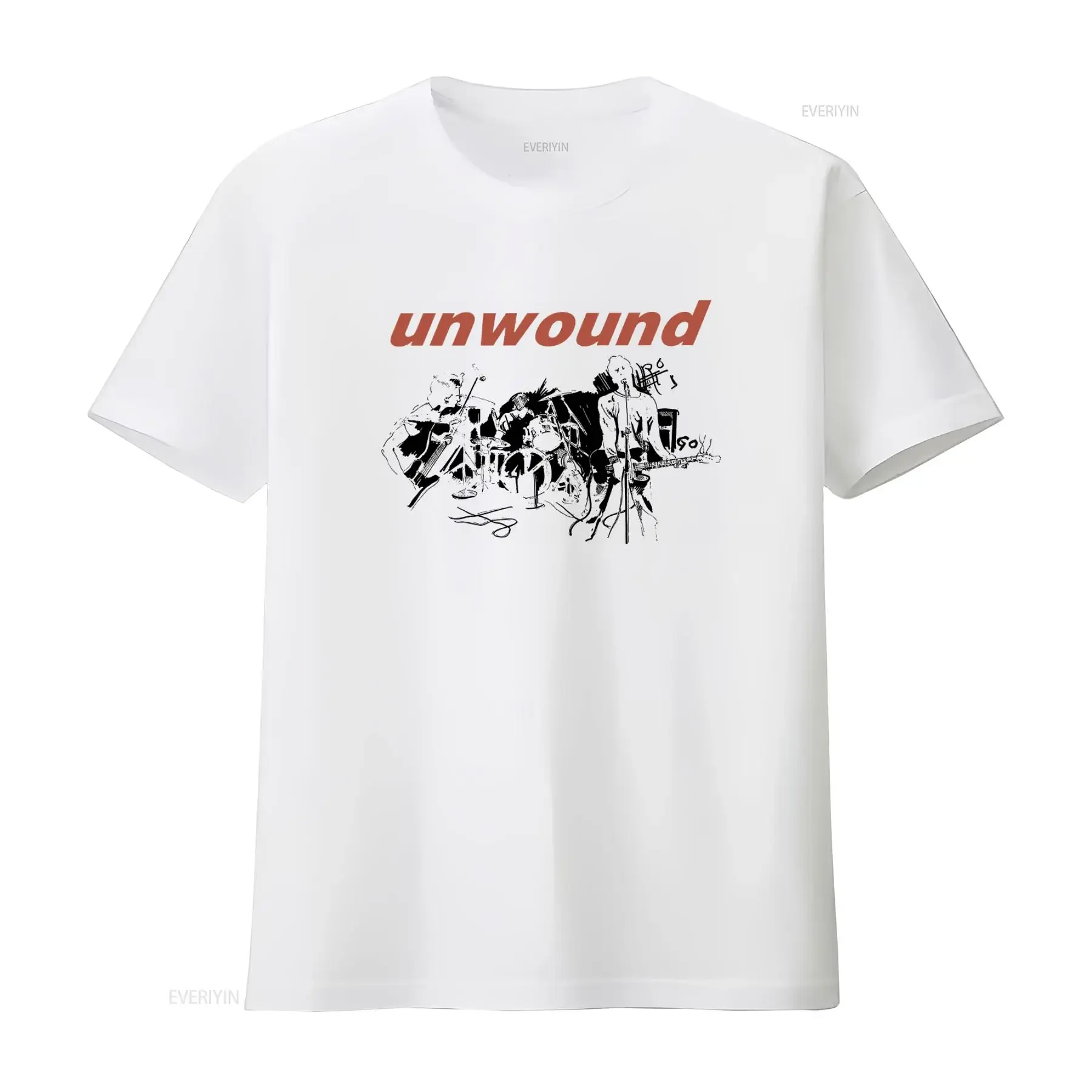 Unwound Band Post Hardcore Emo Musician Print T Shirt vintage Washed Comfortable Versatile Unisex homme Stylish streetwear