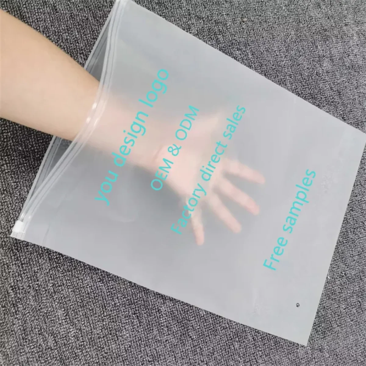 Frosted Plastic Zipper Bags Custom Logo Waterproof Self Seal Reusable Clothing Pouch Travel Storage Packaging Ziplock Bag