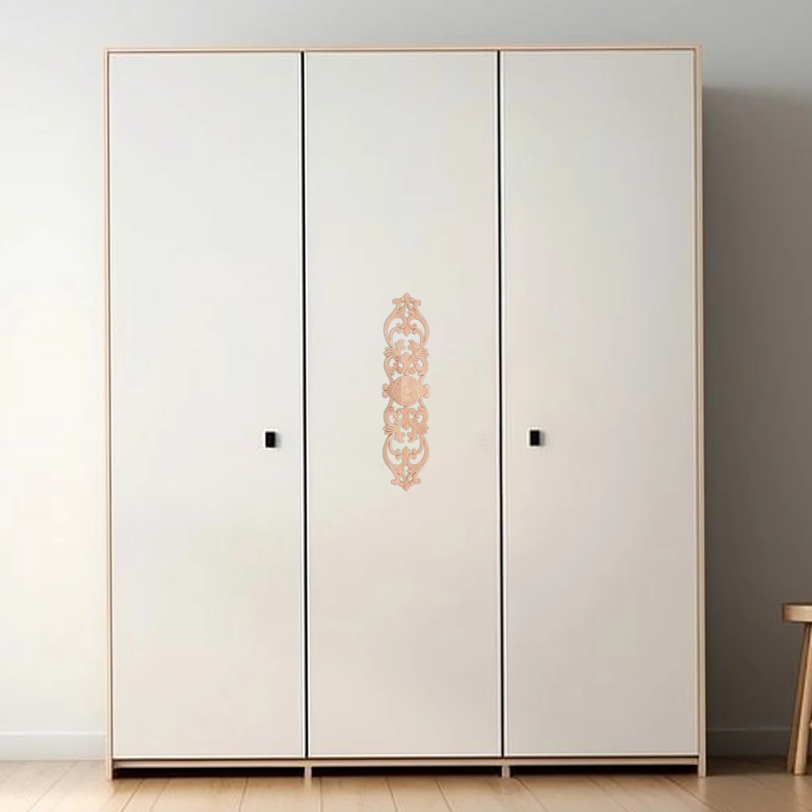 

Solid Wood Door Flower Decoration Elegant Carved Appliques Durable Unpainted Furniture Cabinet Decorative Molding Trim Wall