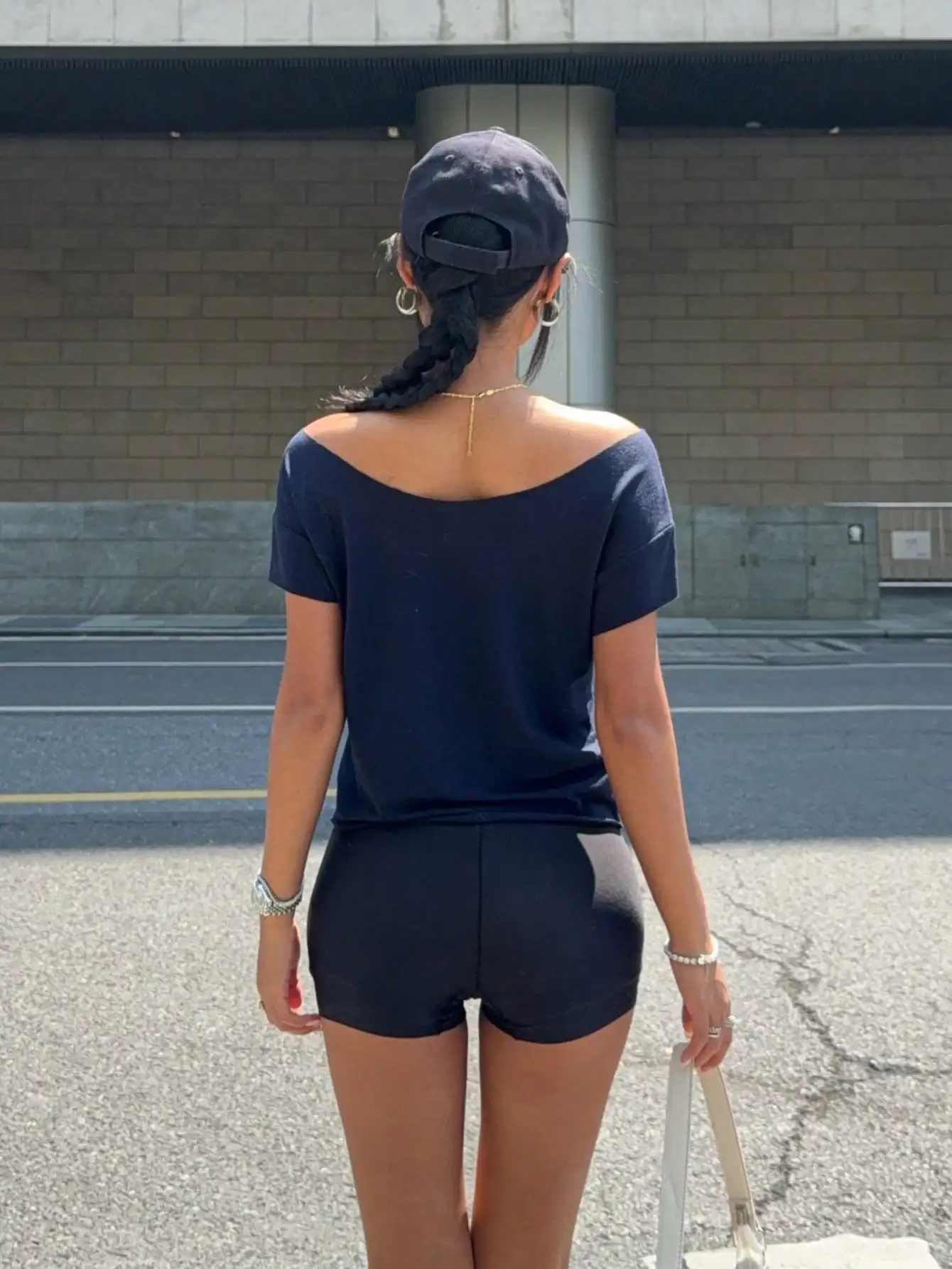 Women Off-Shoulder Short Sleeve T-Shirt With Number Print