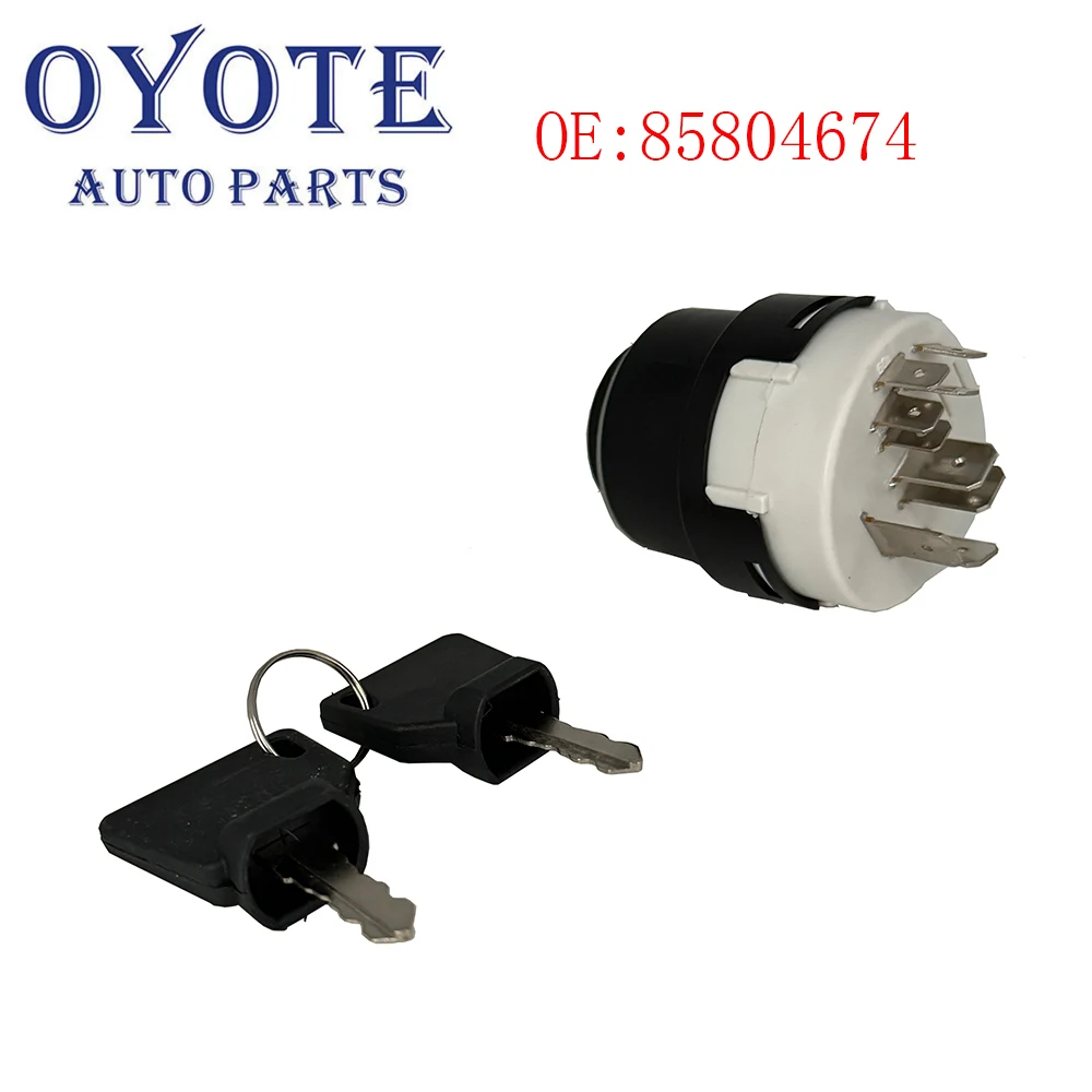 OYOTE 701/80184 10 Pins Ignition Switch w/ 2 Key For JCB JCB200 JCB220 Tractor Preheat Start Switch