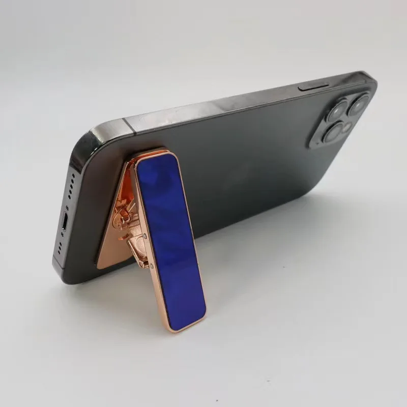 حامل هاتف صغير فاخر حامل هاتف معدني قابل للطي غير مرئي 360 درجة °   تدوير الهاتف المحمول مسنده حامل مكتب الهواتف قوس جبل