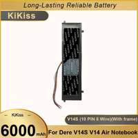 Laptop Battery 6000mAh For Dere V14s V14 Air Notebook Laptop Battery 10 Pin 8 Wire Plug Wire With Frame