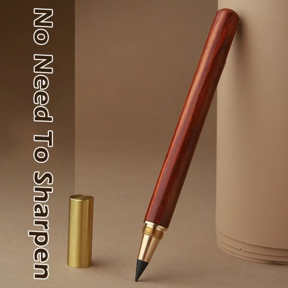Durable Wooden Pencil No Ink Non-Sharpening Eternal Pencil Unlimited Writing Pencil Gift