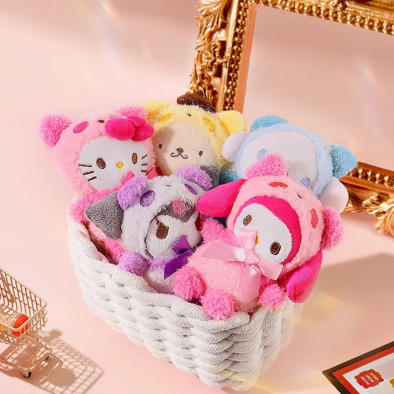 

12 см Sanrio мультфильм аниме брелок плюшевая любовь фиолетовый синий розовый игрушка Cinnamoroll милые мягкие куклы кулон детский подарок на день рождения