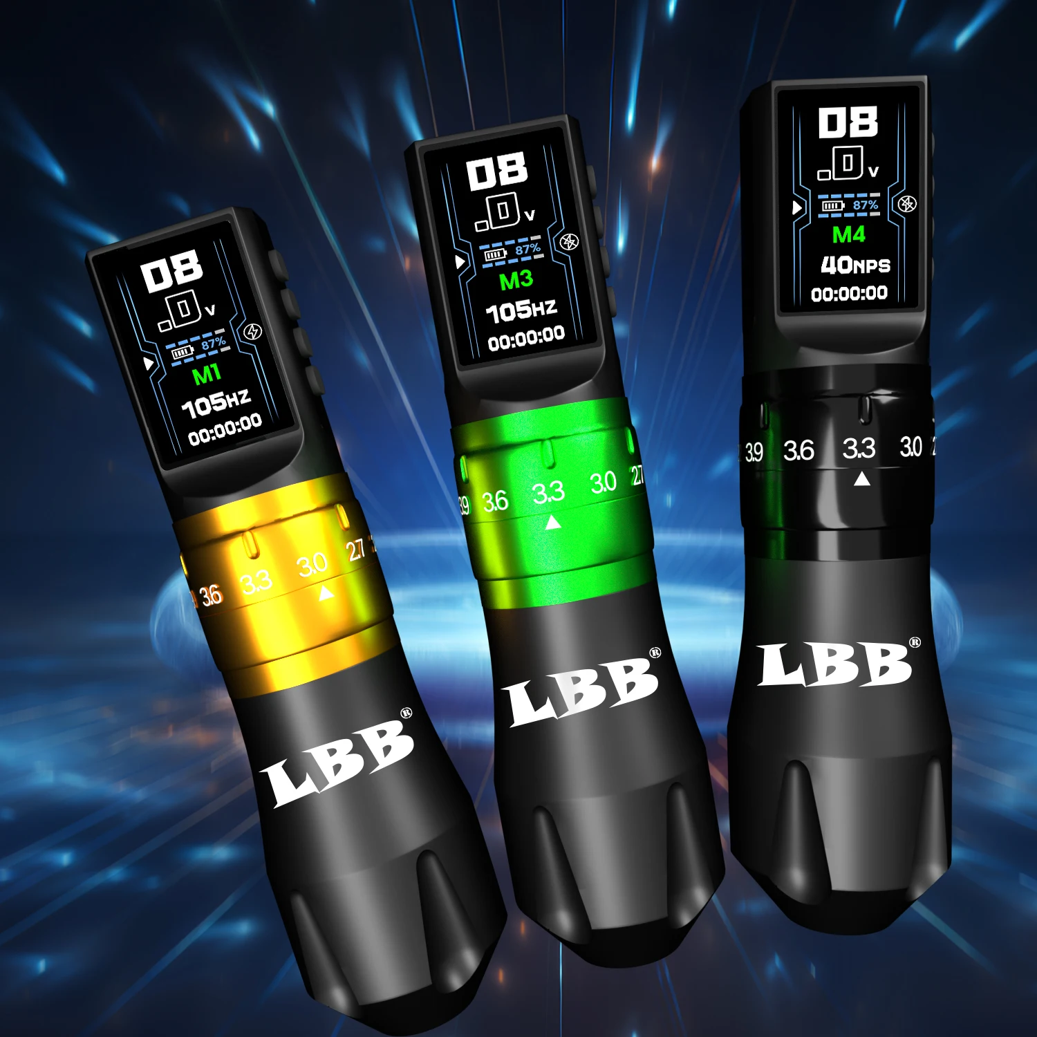 

LBB S30 MAX Adjustable Stroke 1800mAh Tattoo Pens LCD Display Coreless Motor Tattoo Machine for Permanent Makeup BeginnerMachine