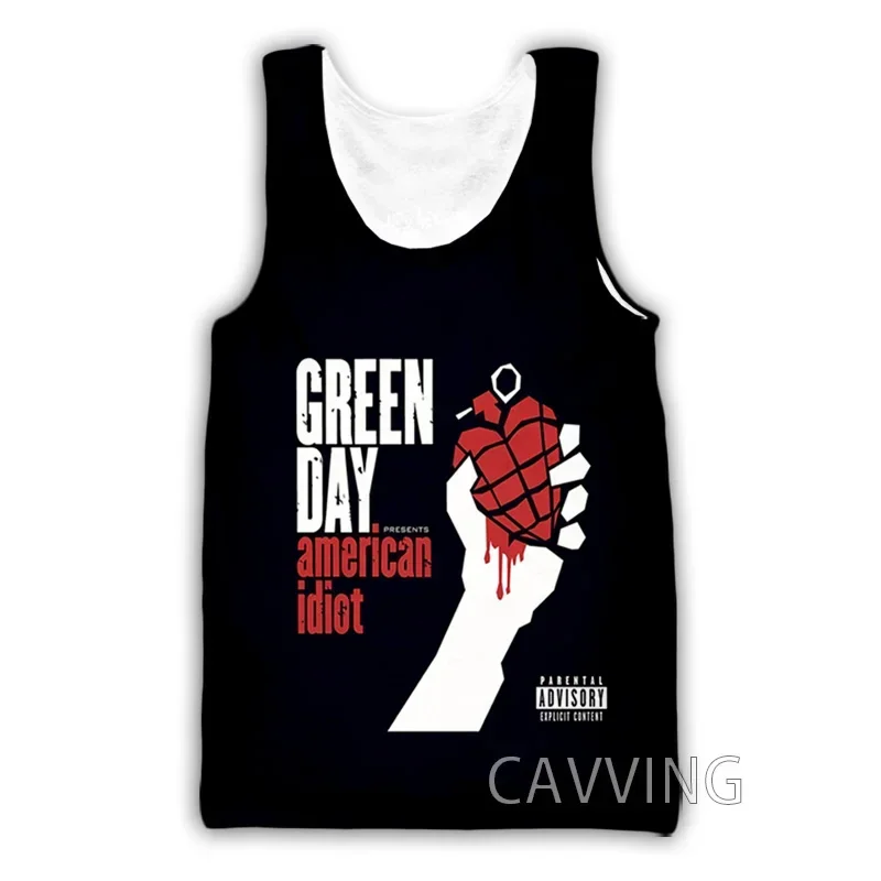 CAVVING 3D Printed  Green Day  Rock  Tank Tops Harajuku Vest  Summer Undershirt Shirts Streetwear for Men/women