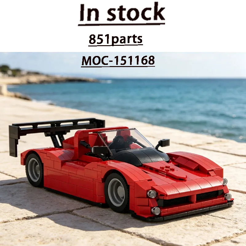 Building Block Set MOC-151168 Popular New Classic Red Sports Supercar 851 Parts MOC New Year Birthday Christmas Toy Gift
