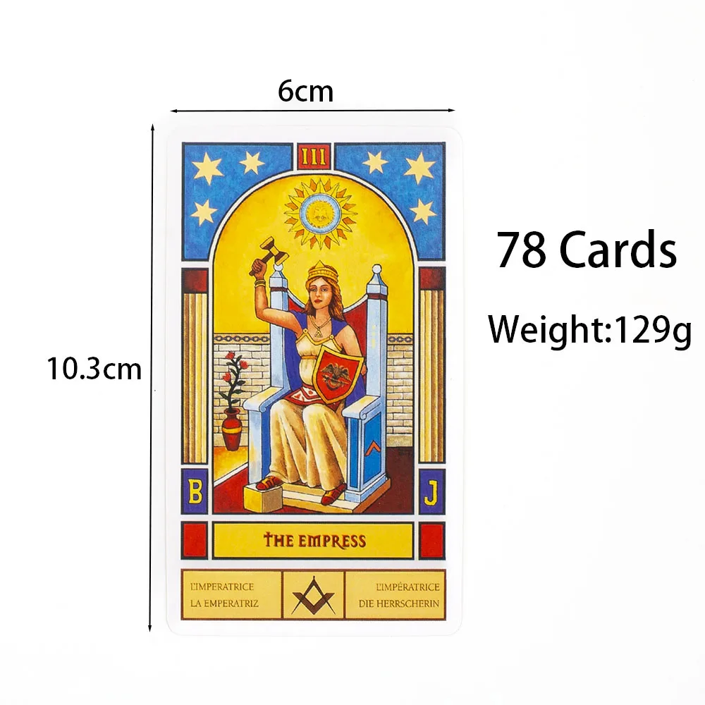 Enhance Your Family Game Night with 78Pcs Masonic Tarot Card English Version Perfect for Board Game Enthusiasts