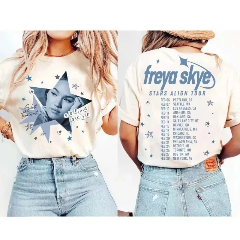 Unisex Vintage Freya Skye Silent Treatment Star Glitter Fun Printed Comfortable Fashion Women And Men T-Shirt