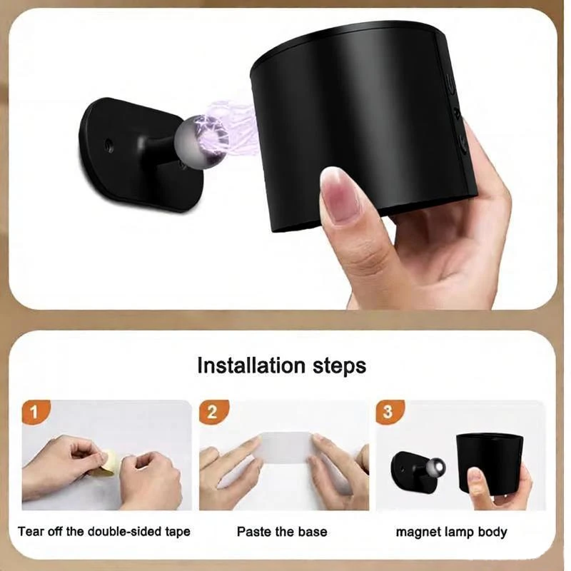 RGB Led Wall Lamp Touch Control Remote Wall Lights Double Head Portable Night Light For Bedside Bedroom Reading Lamp