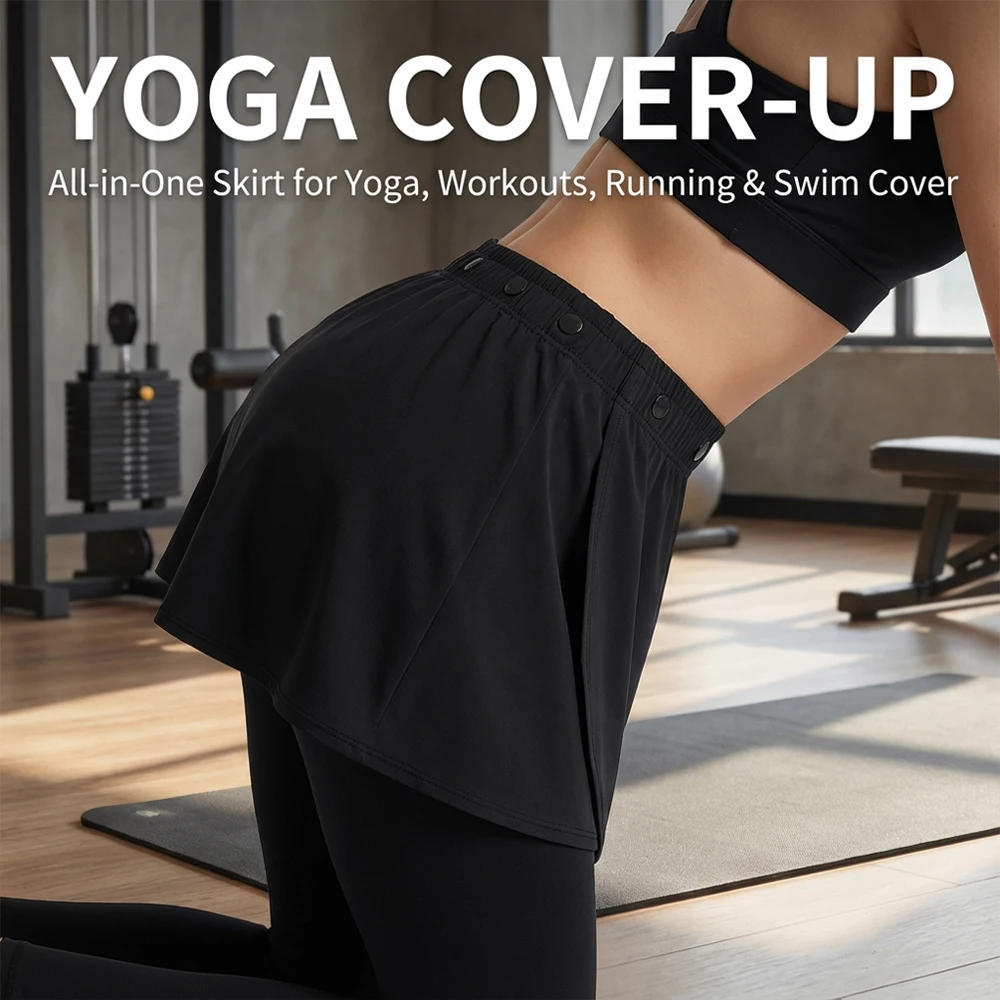 Women's Outdoor Sports Skirt Large Size Workout Yoga Running Cycling Skirt Covering Hips